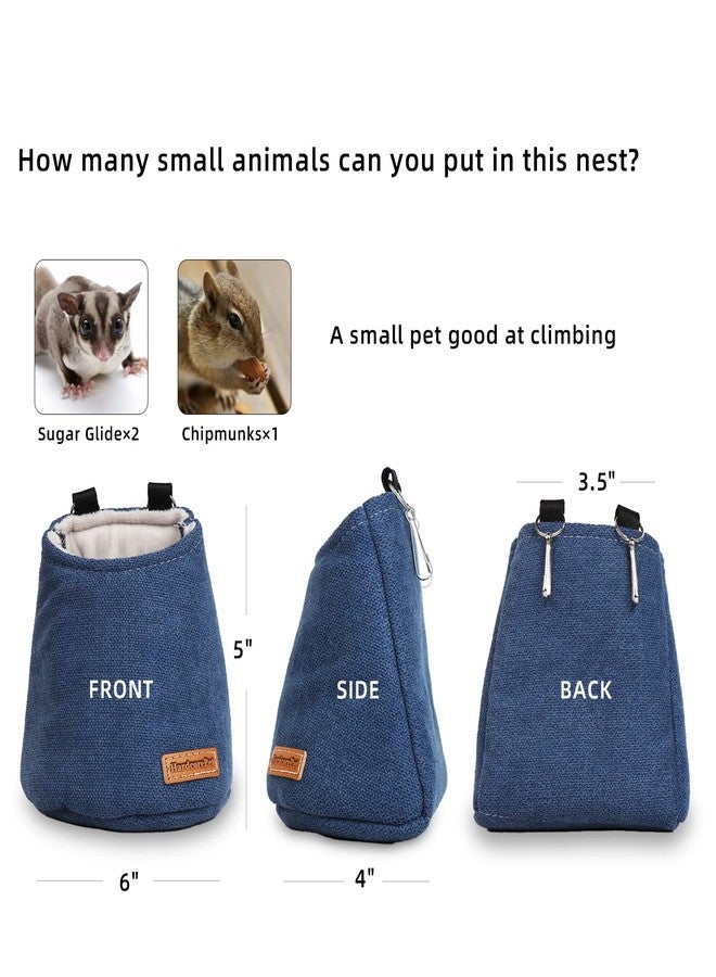 HardcorePet Sugar Glider Bed Pouch for Cage Sleeping Nest Bed, Warm Pouch for Cage Accessories, Sugar Gliders Hammock Pouch Sack Swing Hanging Bed Bedding (Blue) - Image 3